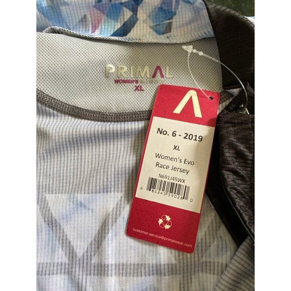 Primal NWT Black/Blue Diamond Pattern Cycle Race Cut Jersey Front Zip Women's XL - Picture 7 of 8